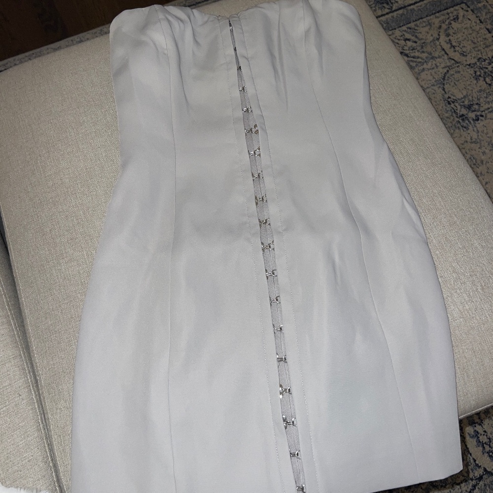 Hook and eye mini dress